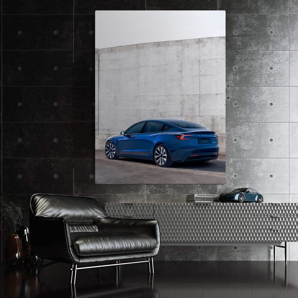 Tesla Model 3 by Concrete Wall - Futuristic Simplicity