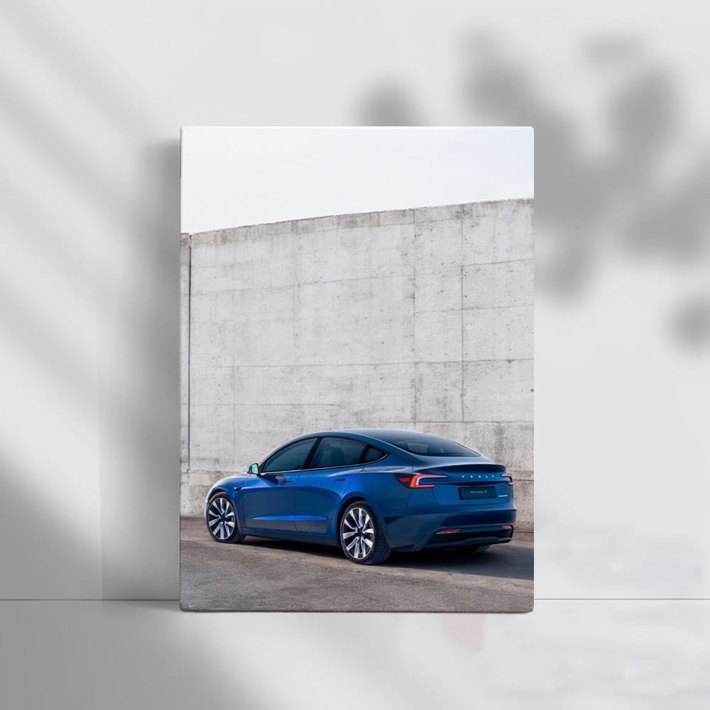 Tesla Model 3 by Concrete Wall - Futuristic Simplicity