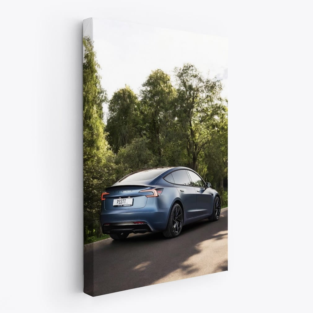 Tesla Model 3 in Forest - Eco-Friendly Elegance