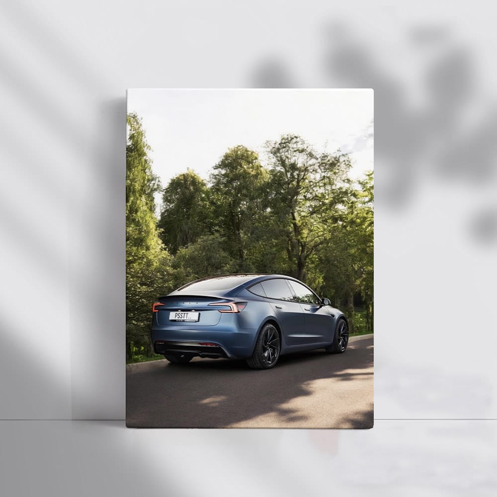 Tesla Model 3 in Forest - Eco-Friendly Elegance