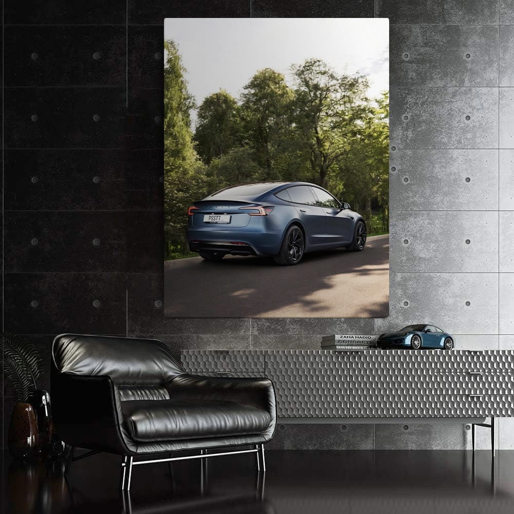 Tesla Model 3 in Forest - Eco-Friendly Elegance