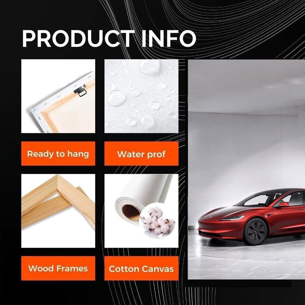 Tesla Model 3 Parked in Underground Garage - Sleek and Modern