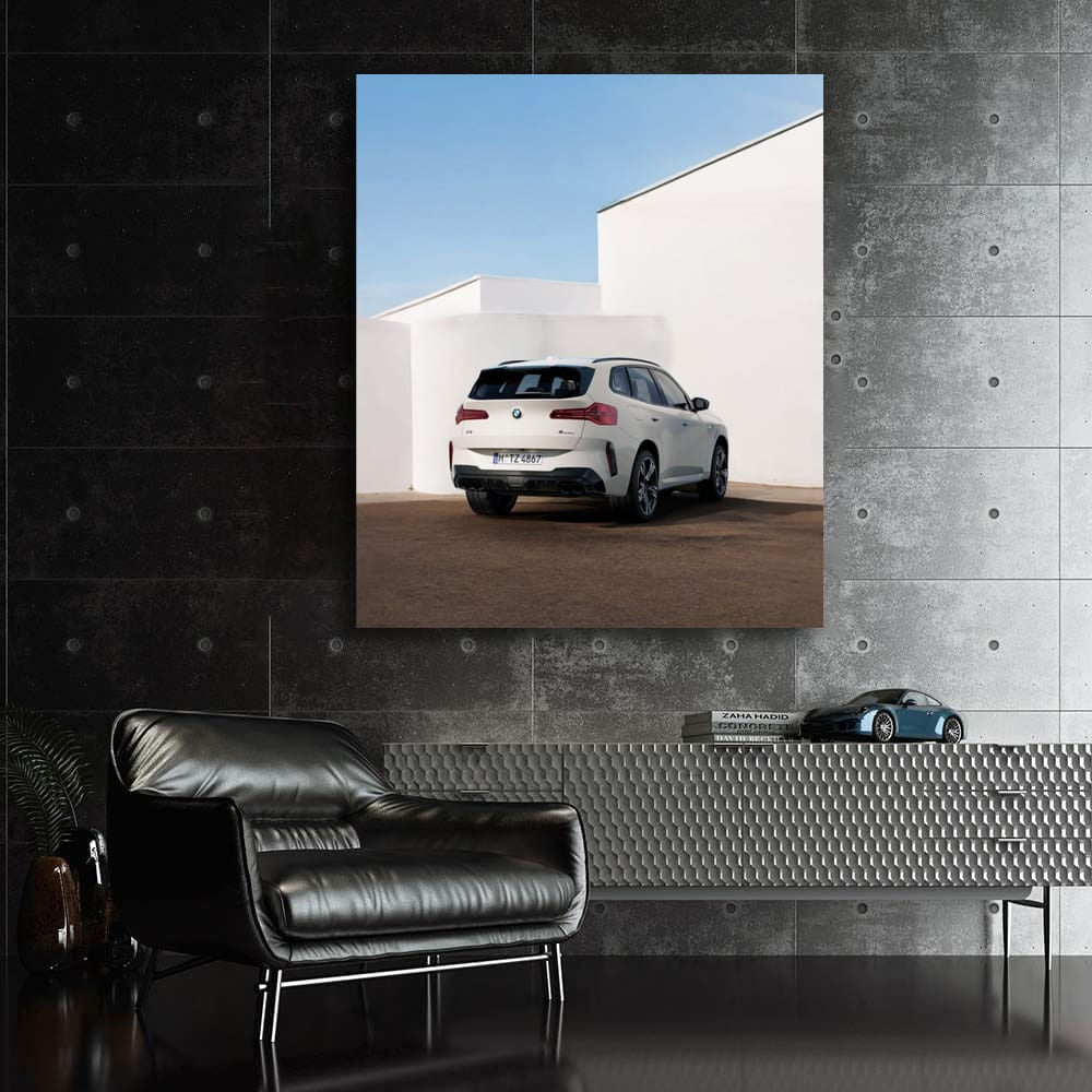 White Bmw X3 G45 M5 Wall Art