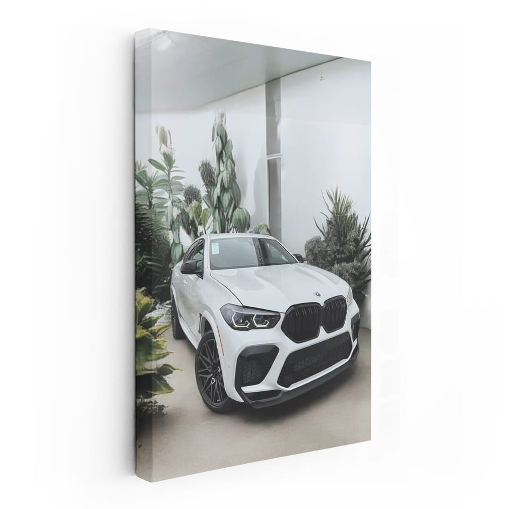 White Bmw X6m Among Plant Wall Art