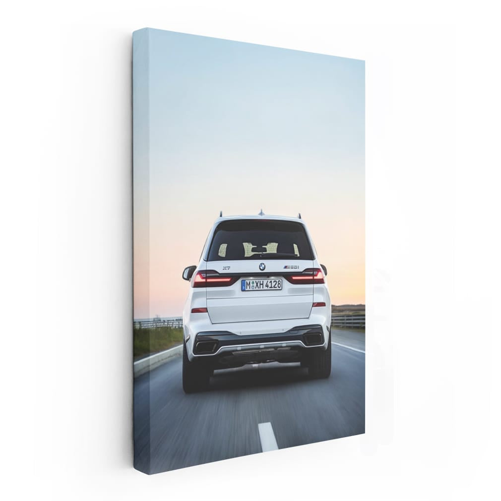 White Bmw X7 M50 Back Sid Wall Art