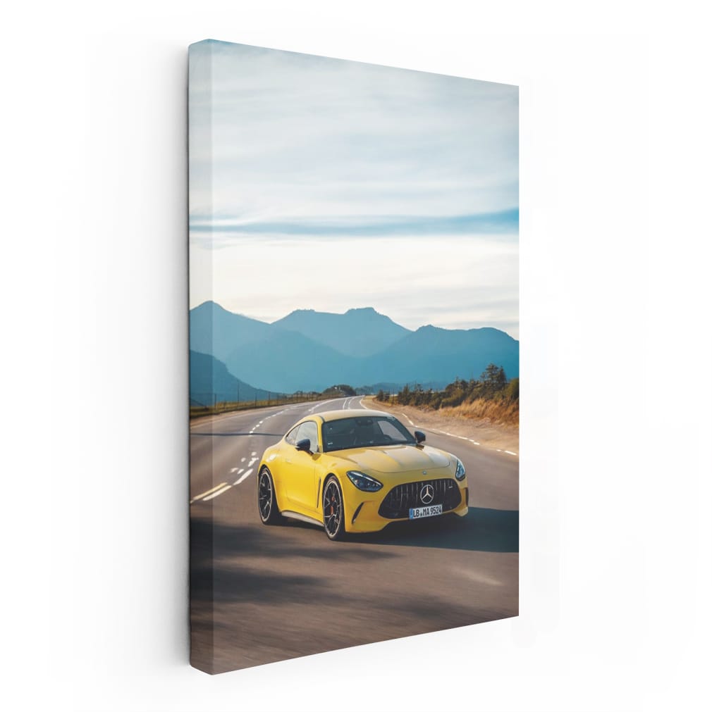 Yellow Mercedes Gt 63 In Mountain Wall Art