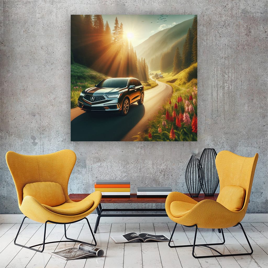 Acura MDX on Scenic Road - Luxurious and Powerful Drive