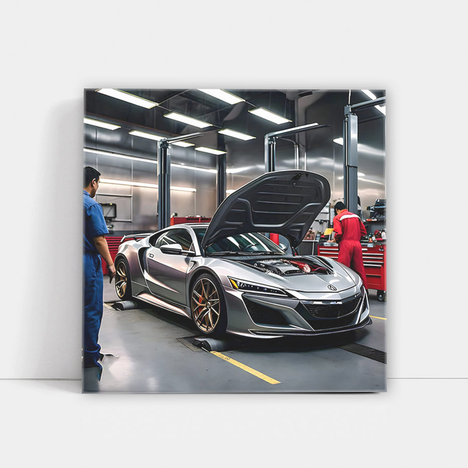 Gray Acura NSX in Auto Service - Sleek and Powerful