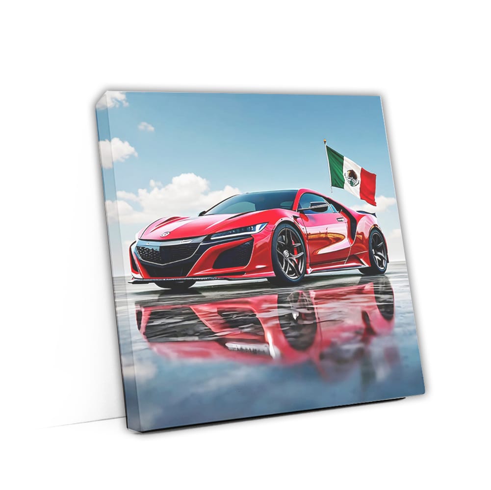 Acura Nsx Red With Flag Mexic Wall Art