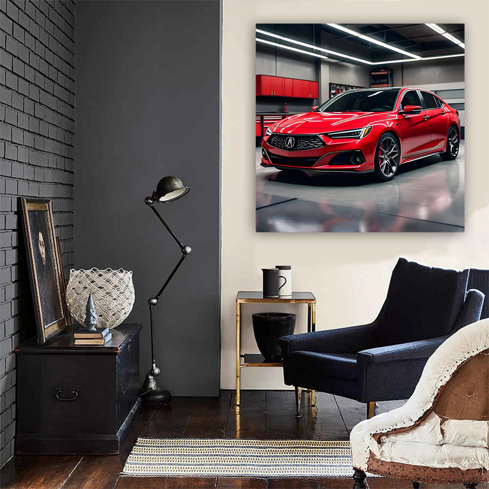 Acura TLX Type S in Red Parked in Garage - Sporty Elegance