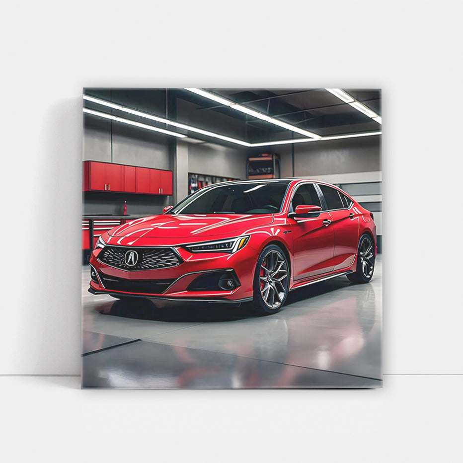Acura TLX Type S in Red Parked in Garage - Sporty Elegance