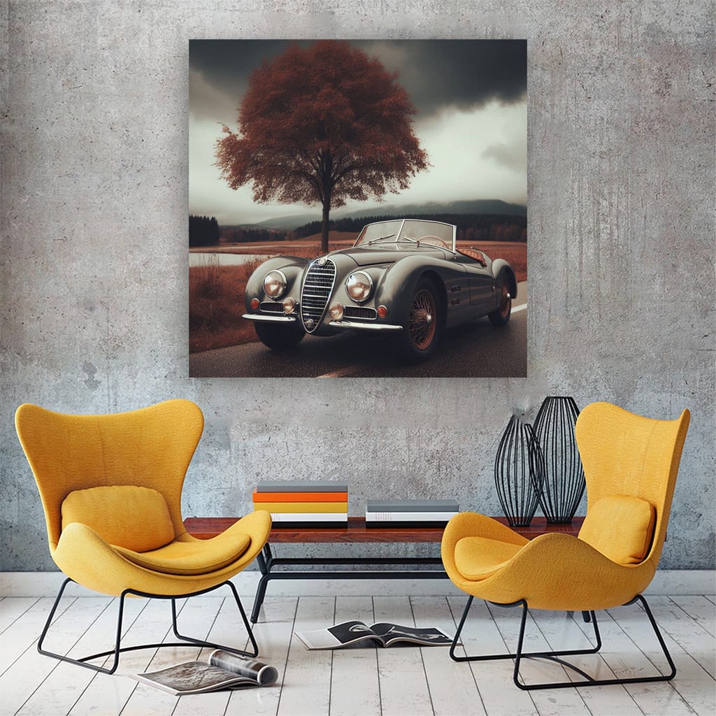 Alfa Romeo Old Retro Cloudy Weath Wall Art