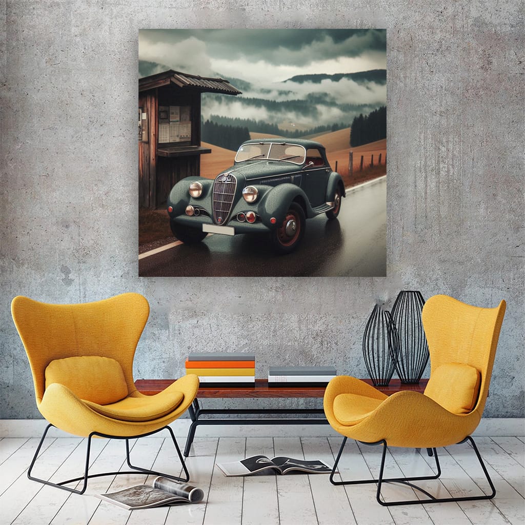 Vintage Alfa Romeo in Cloudy Weather - Timeless Elegance