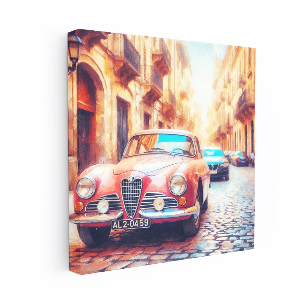 Alfa Romeo Old Retro Impressionism Wall Art