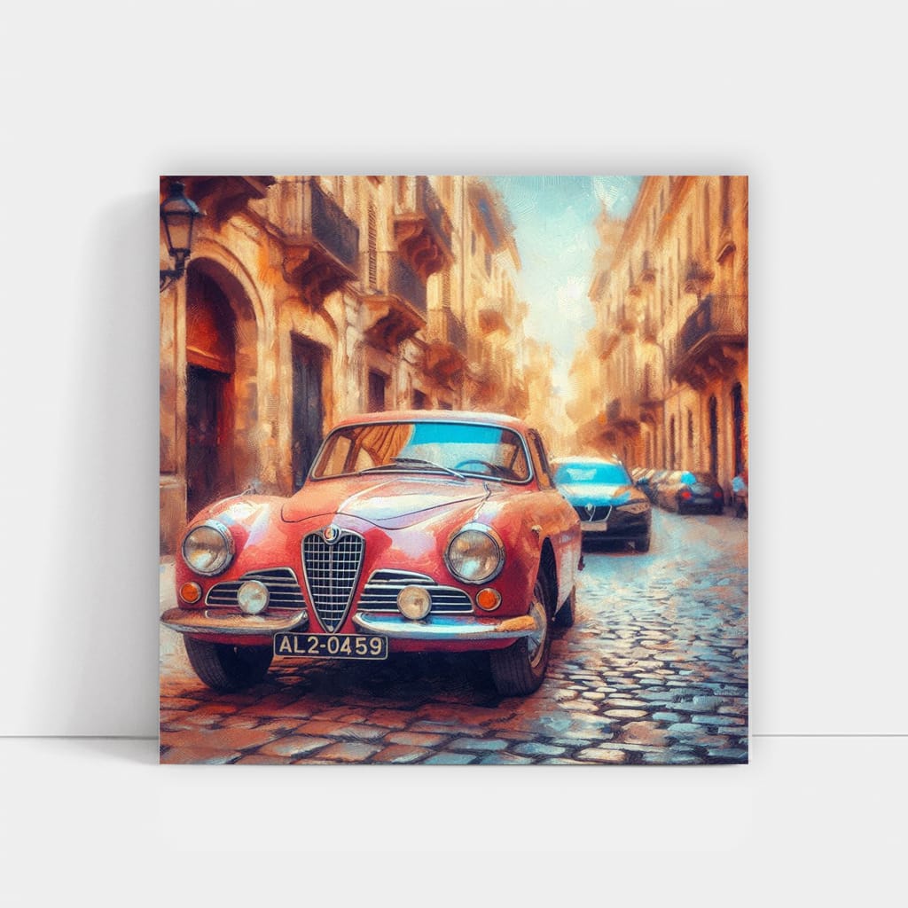 Alfa Romeo Old Retro Impressionism Wall Art