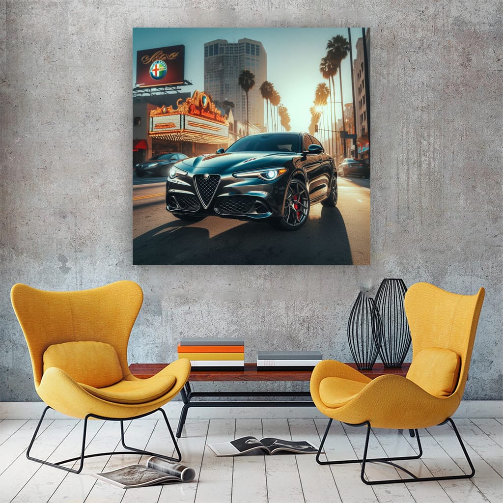 Alfa Romeo Stelvio Los Angel Wall Art