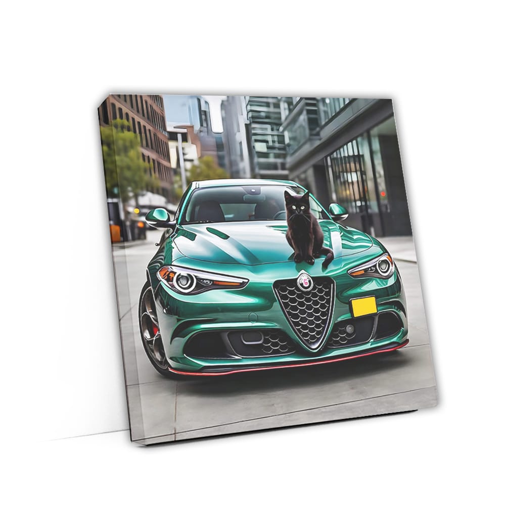 Alfa Romeo Giulia Quadrifoglio Green With Ca Wall Art