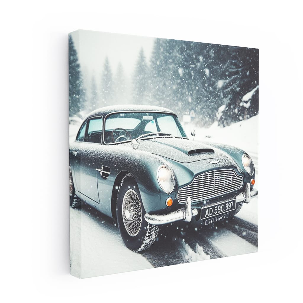 Aston Martin Old Retro Snowfa Wall Art