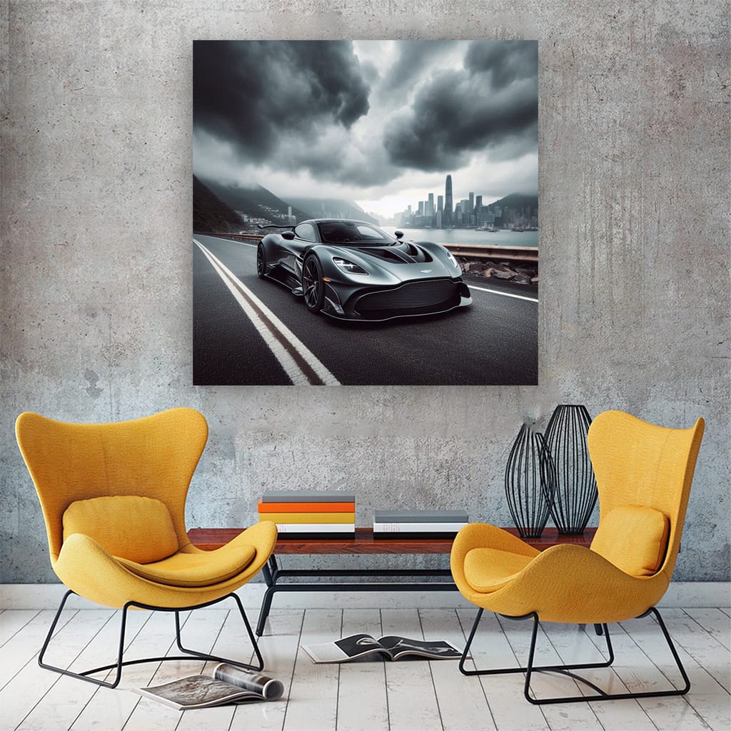 Aston Martin Valkyrie Cloudy Weath Wall Art