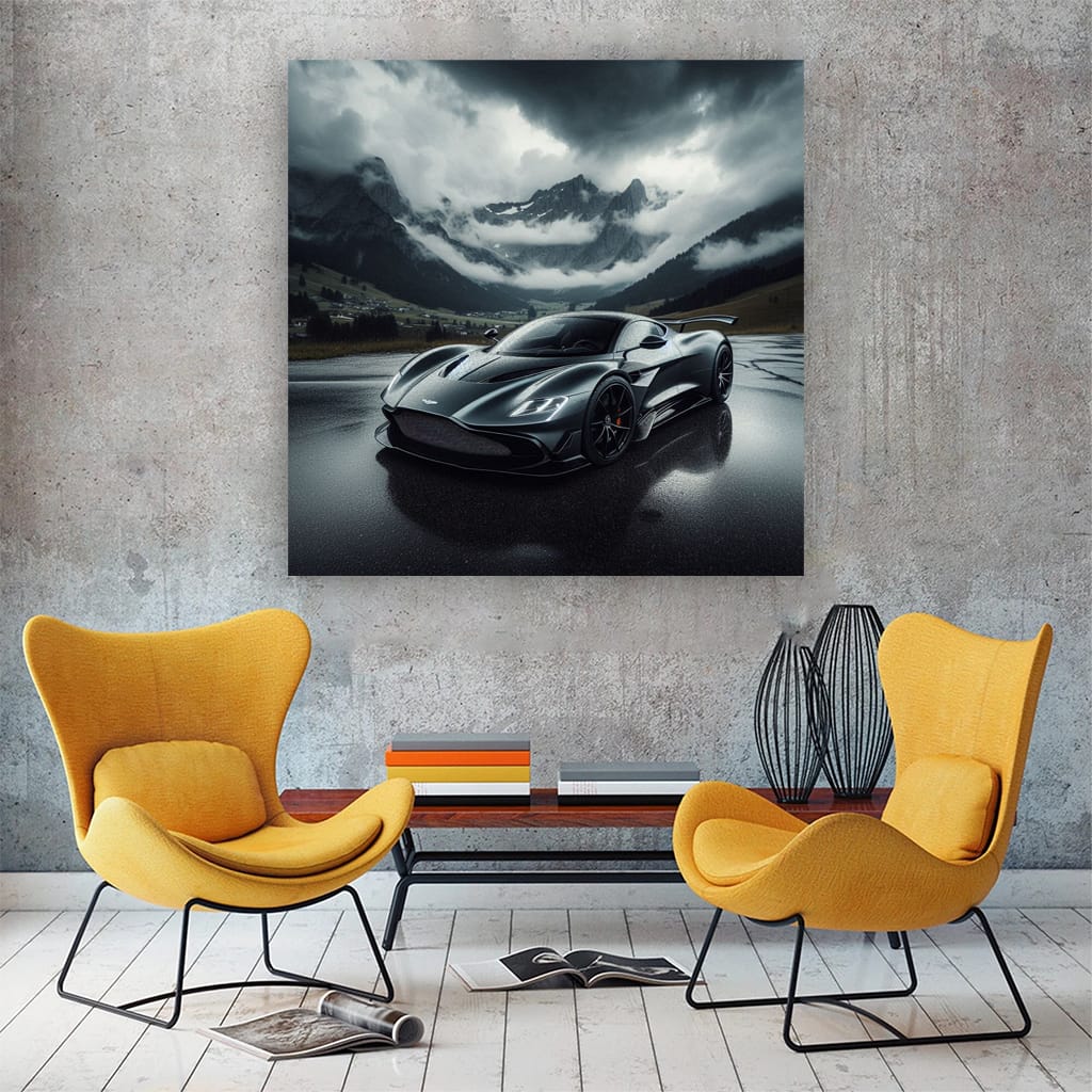 Aston Martin Valkyrie Cloudy Weather Wall Art