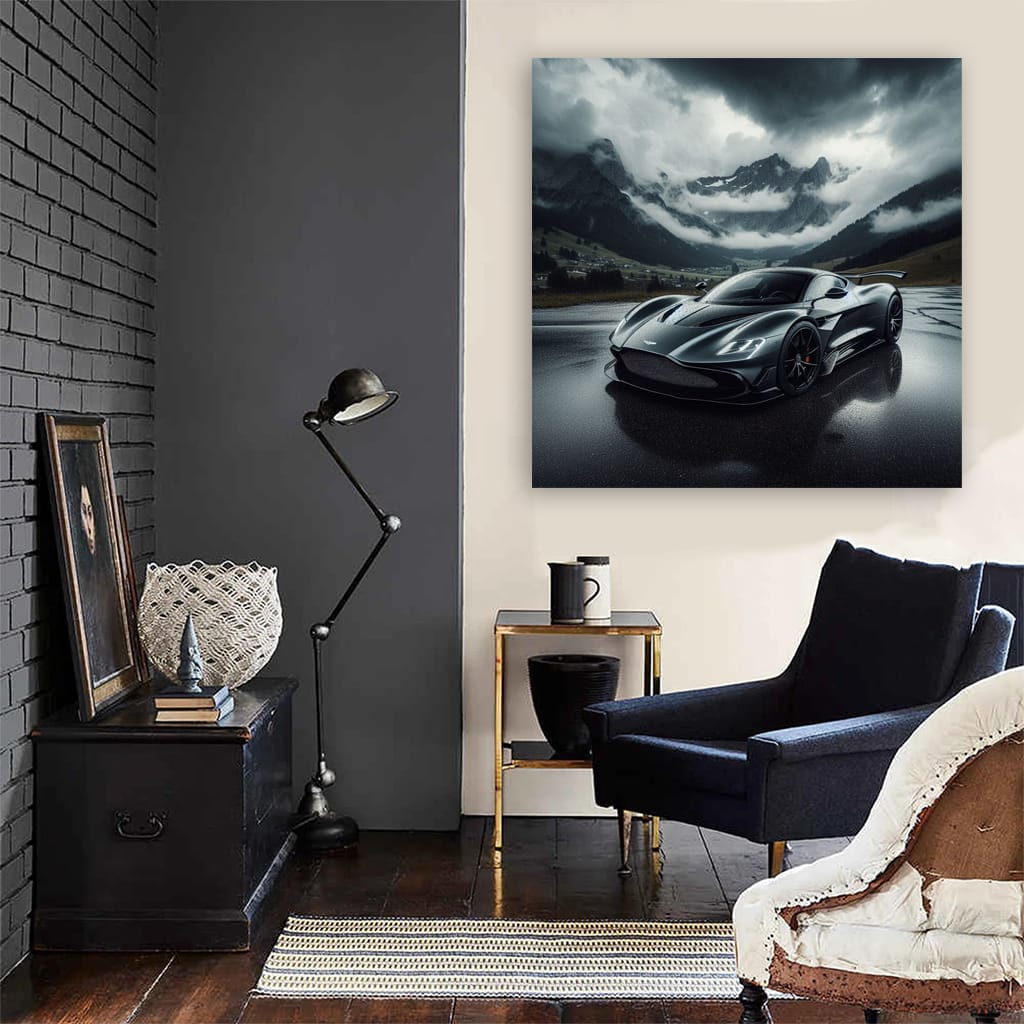 Aston Martin Valkyrie Cloudy Weather Wall Art