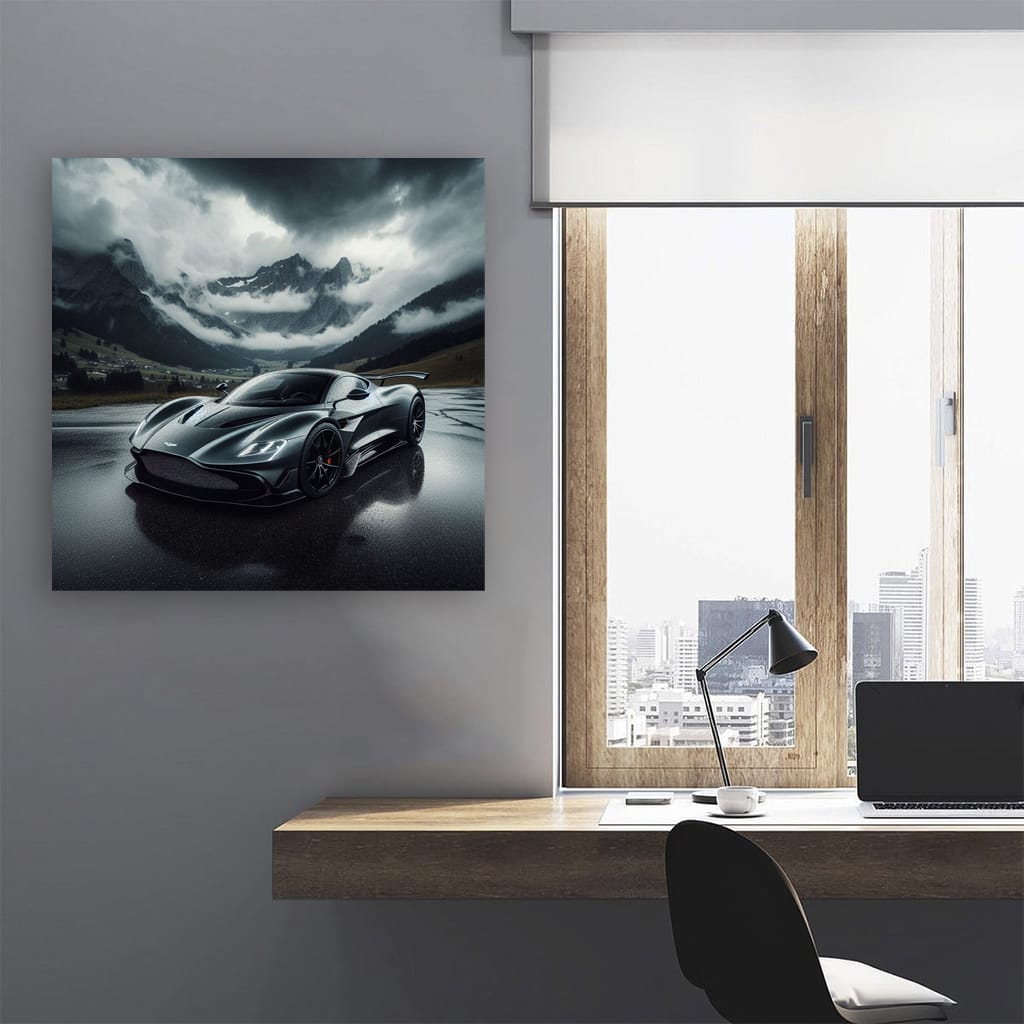 Aston Martin Valkyrie Cloudy Weather Wall Art