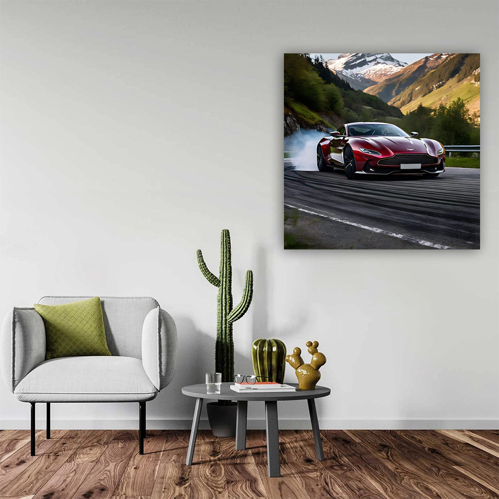 Aston Martin Db11 Burgundy Drif Wall Art