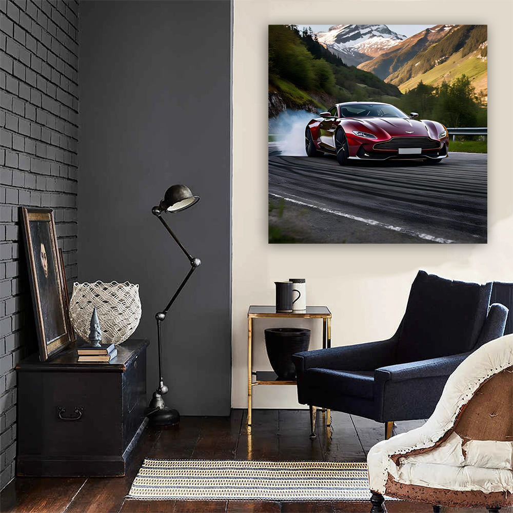 Aston Martin Db11 Burgundy Drif Wall Art