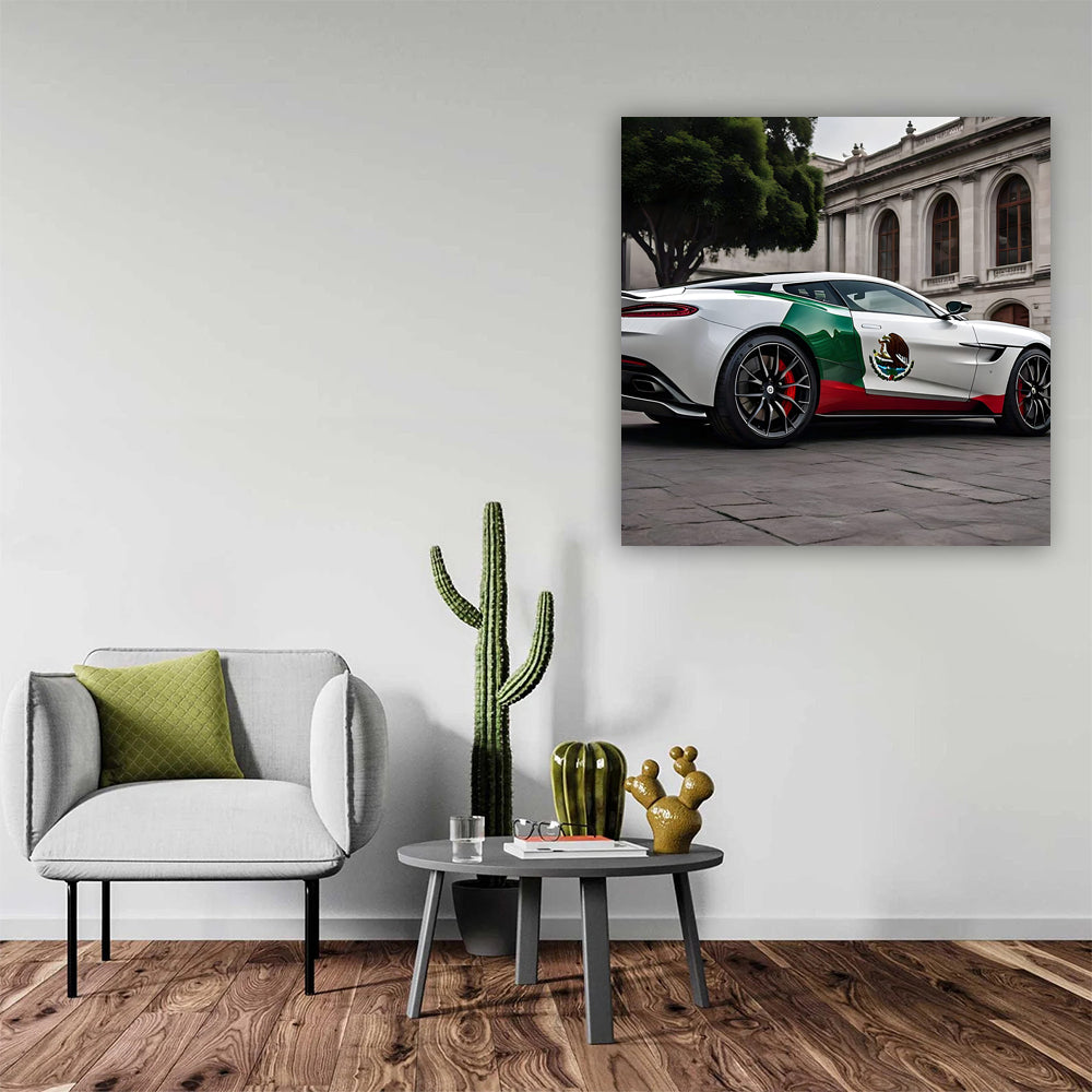 White Aston Martin DB11 with Mexican Flag - Elegance in Motion
