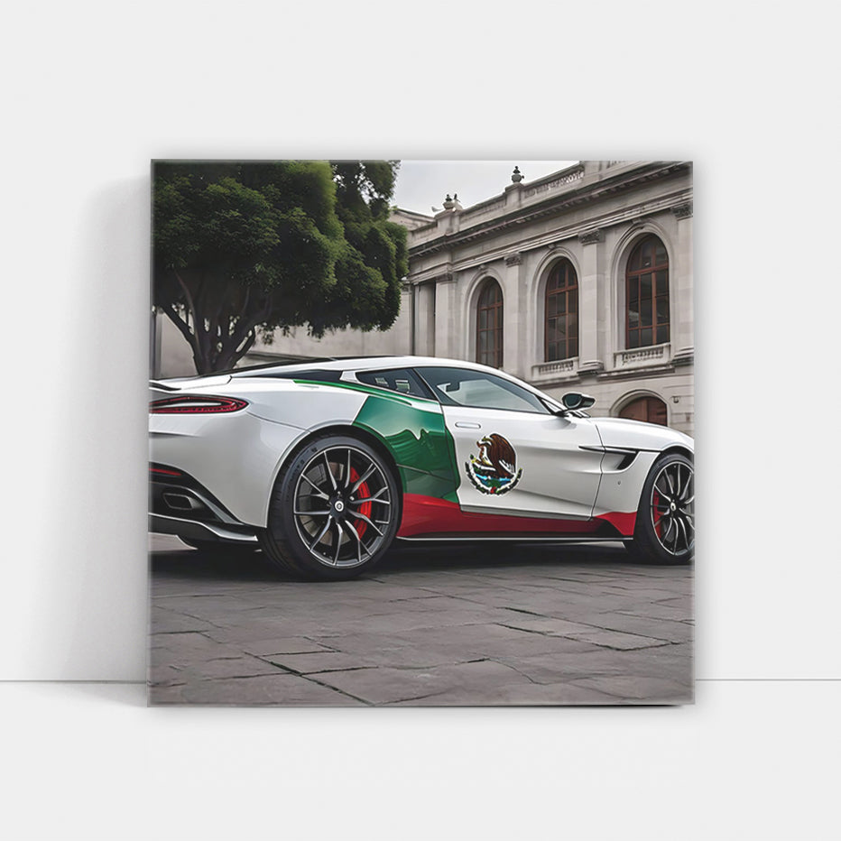 White Aston Martin DB11 with Mexican Flag - Elegance in Motion