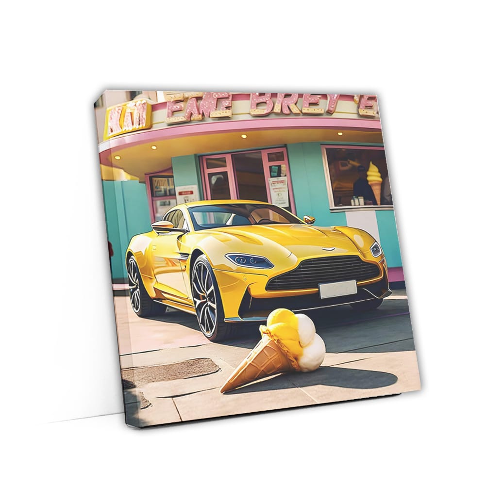 Aston Martin Db11 Yellow Ice Crea Wall Art