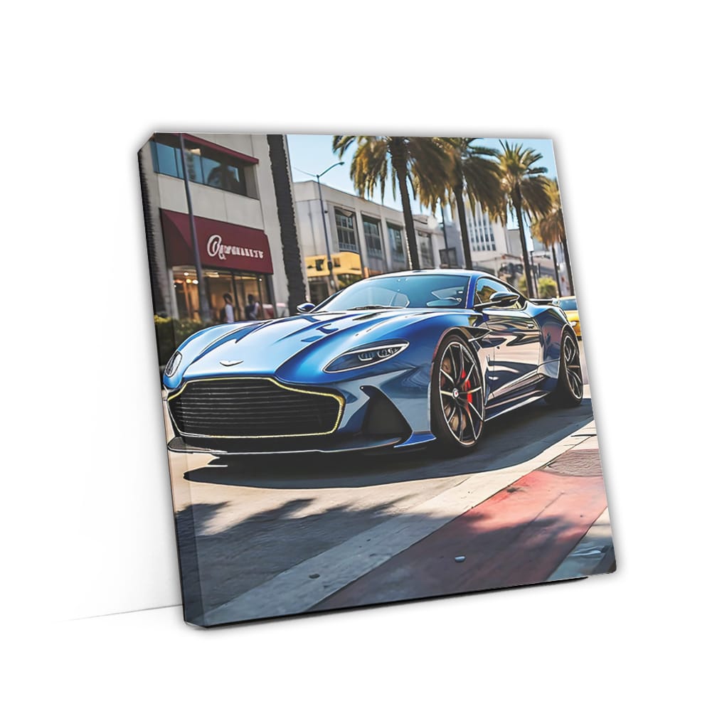 Aston Martin Dbs Superleggera Blue In Los Angeles C Wall Art