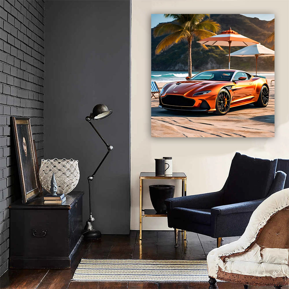 Aston Martin DBS Superleggera: Orange Elegance by Beach