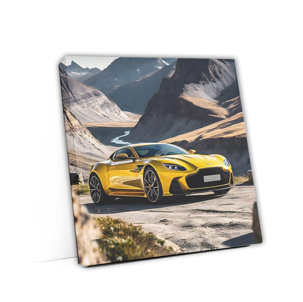 Aston Martin Dbs Superleggera Yellow In Mountai Wall Art