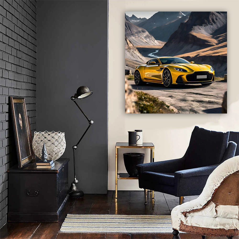 Aston Martin DBS Superleggera in Yellow - Mountain Majesty