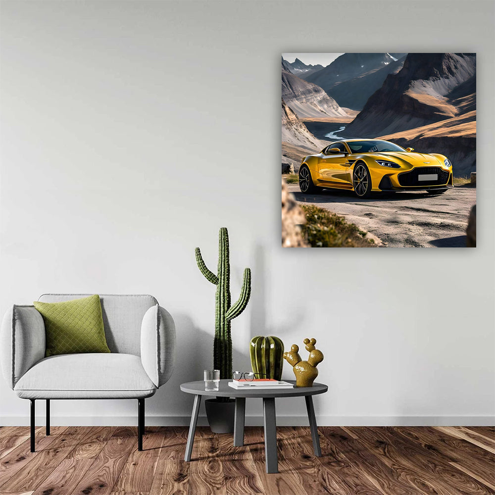 Aston Martin DBS Superleggera in Yellow - Mountain Majesty