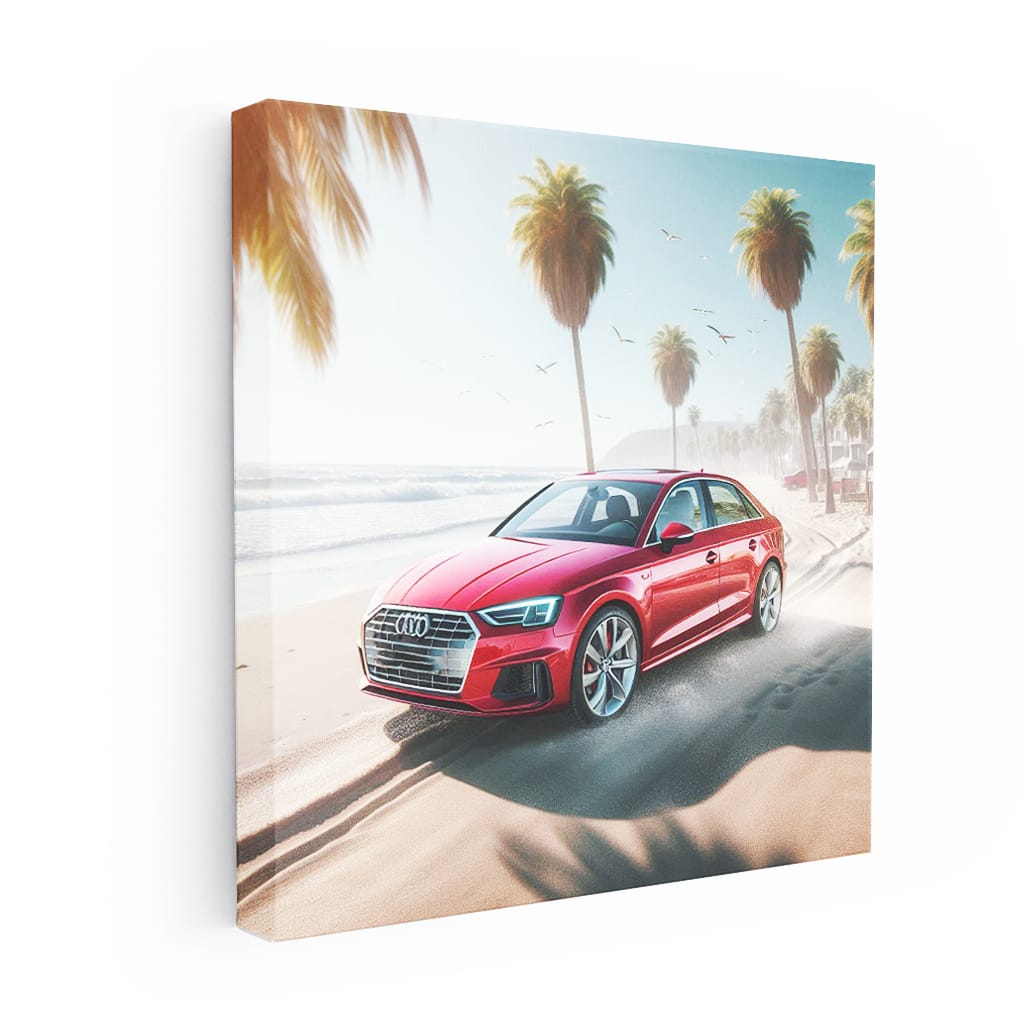 Audi A3 On Beach Wall Art