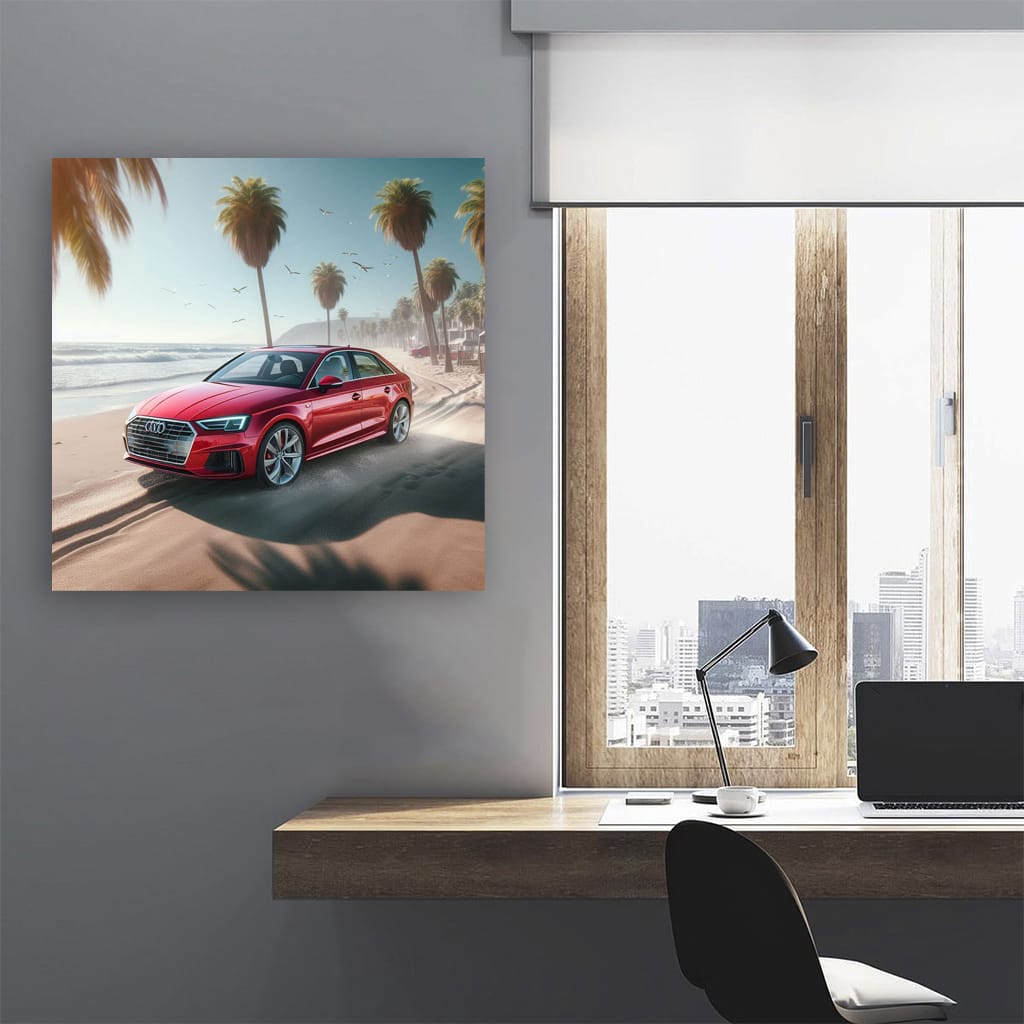 Audi A3 On Beach Wall Art