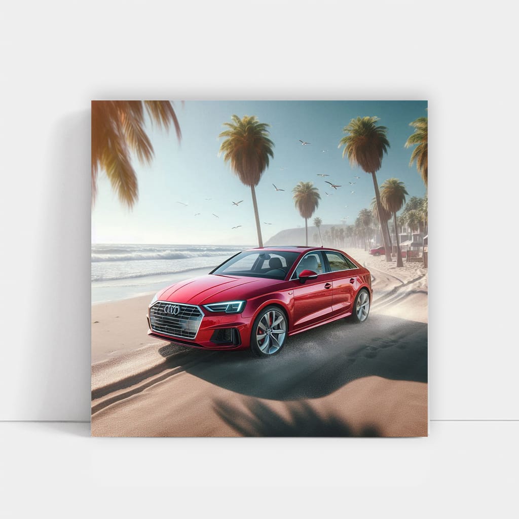 Audi A3 On Beach Wall Art