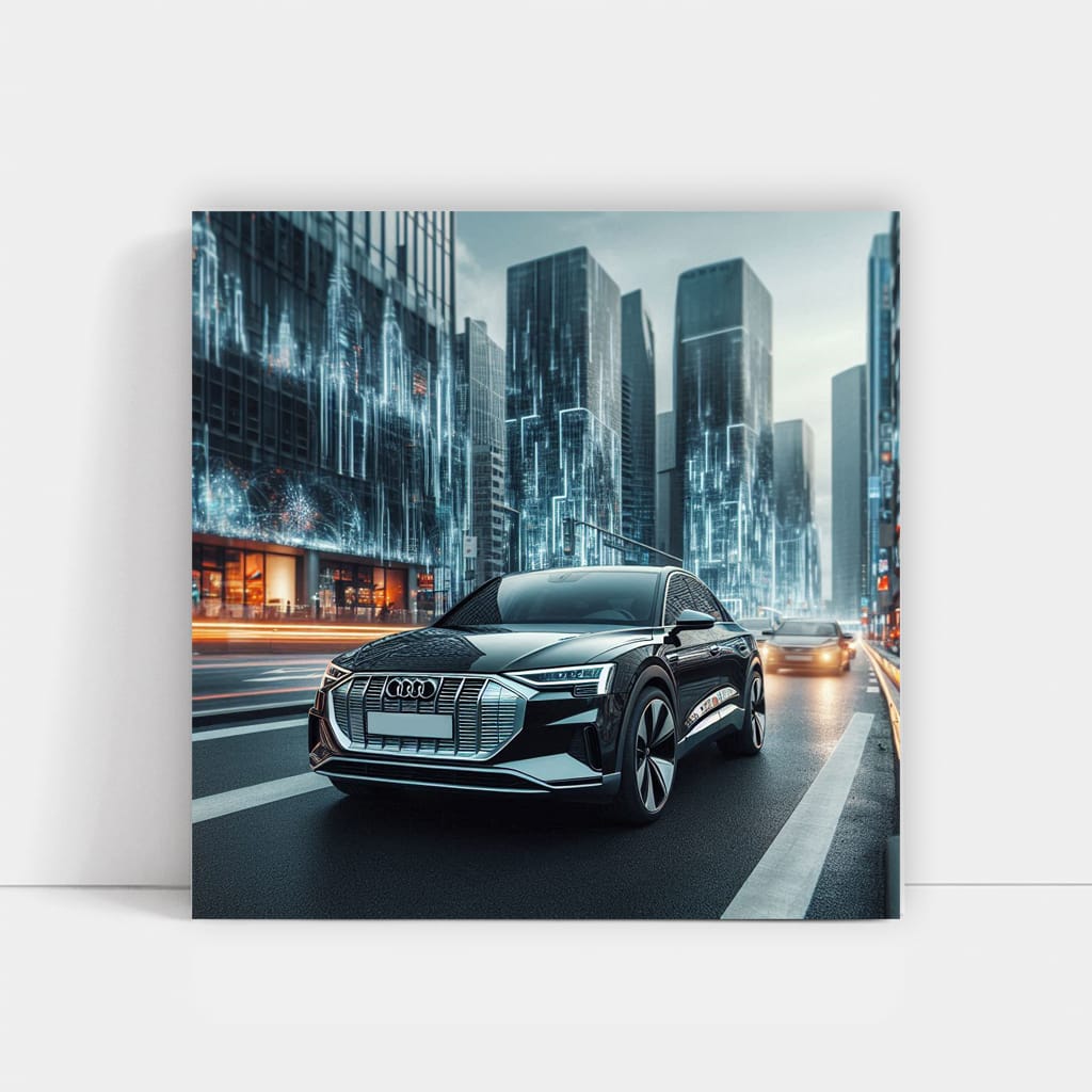 Audi e-Tron Parking Luxury Electric SUV - Futuristic Elegance