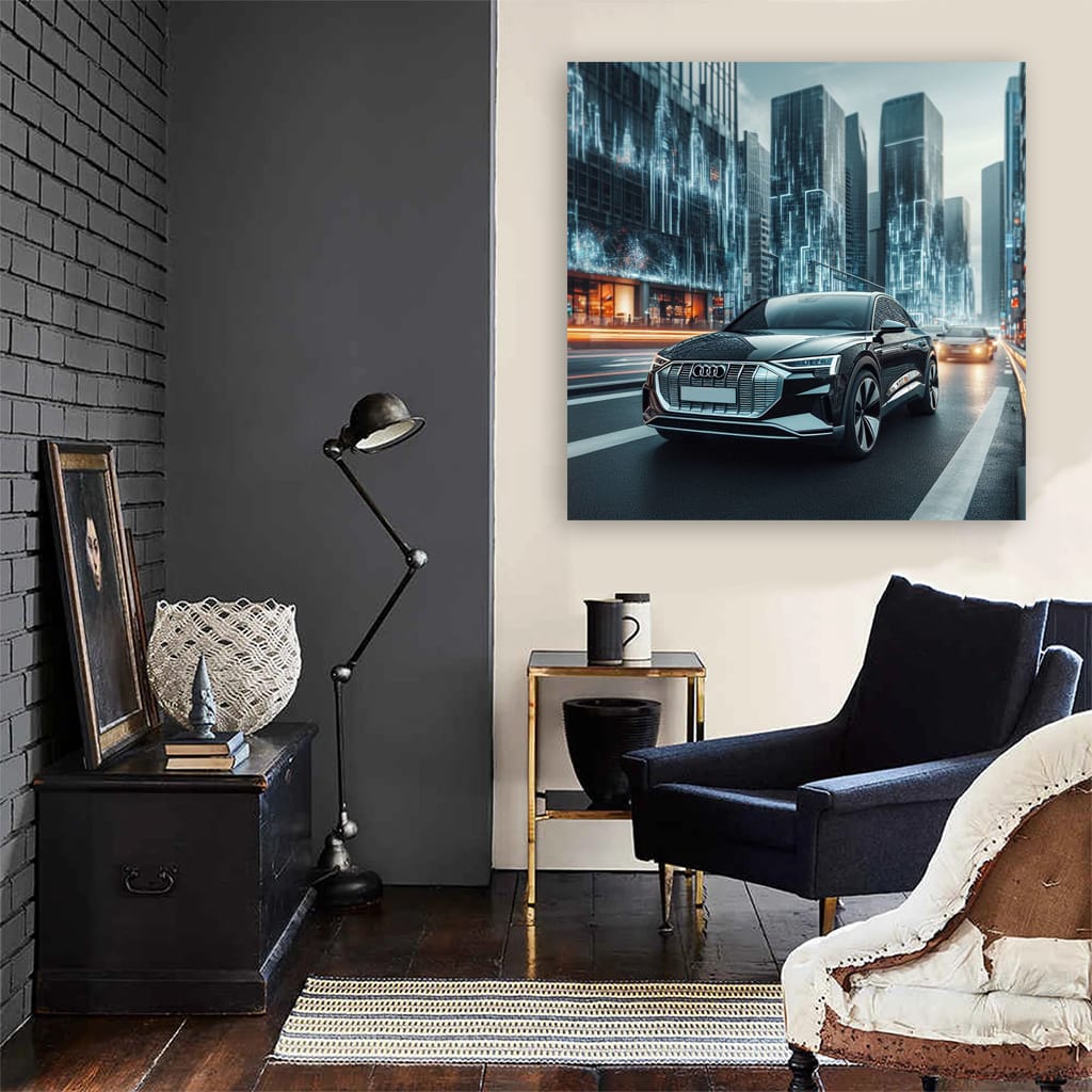 Audi e-Tron Parking Luxury Electric SUV - Futuristic Elegance