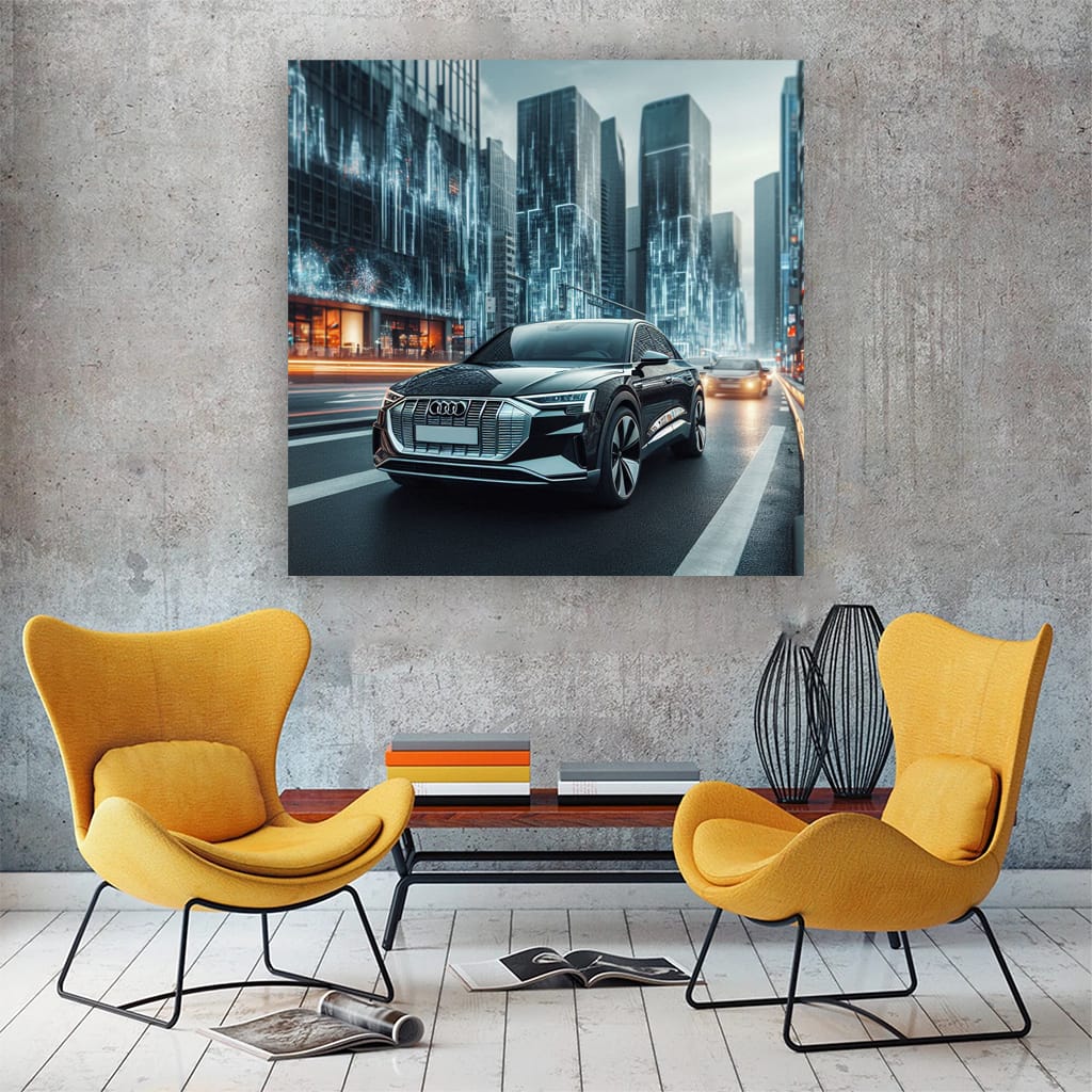 Audi e-Tron Parking Luxury Electric SUV - Futuristic Elegance