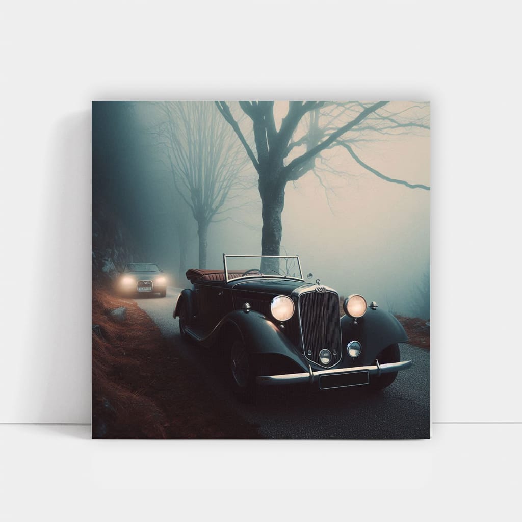 Retro Audi in Fog - Classic Elegance Meets Timeless Style