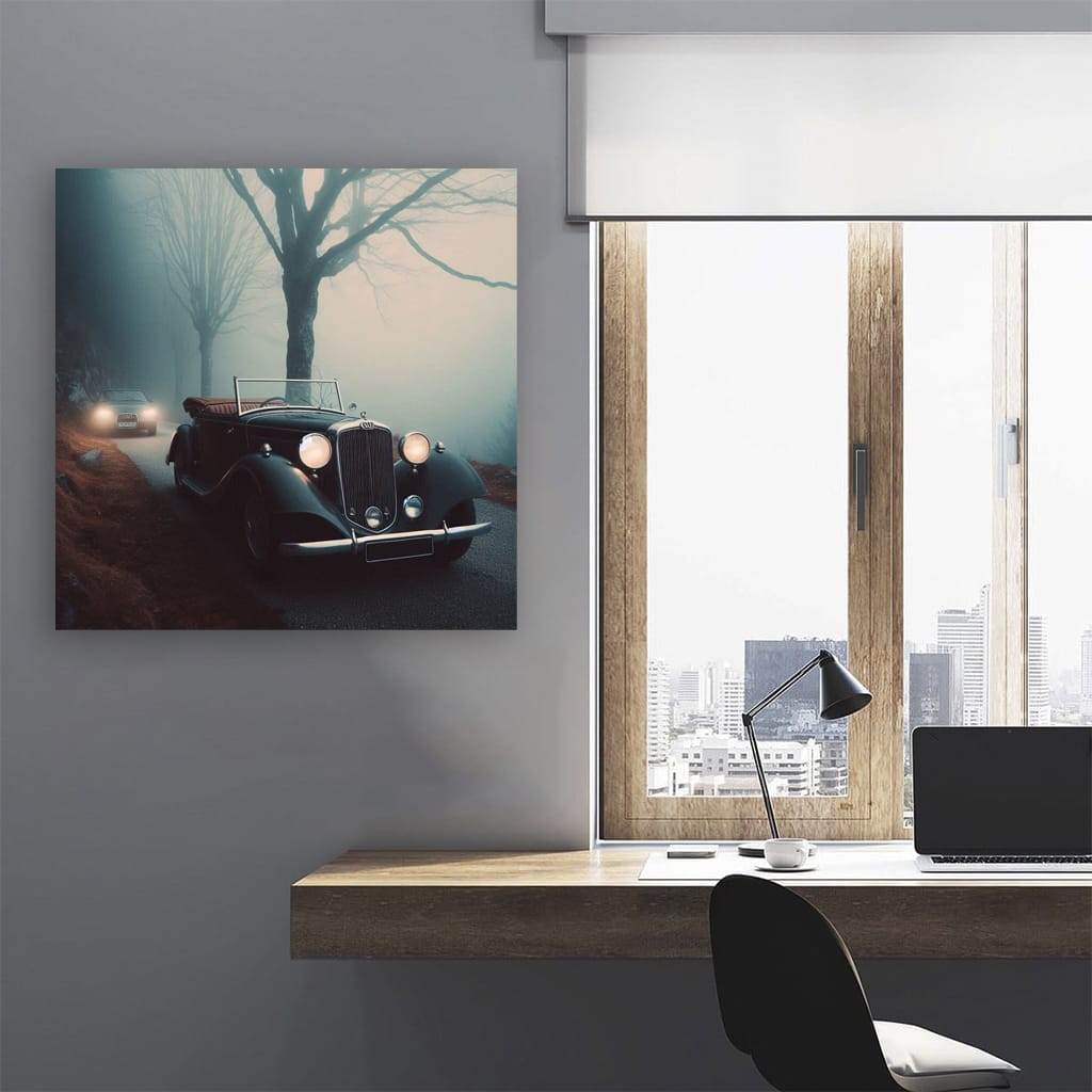 Retro Audi in Fog - Classic Elegance Meets Timeless Style