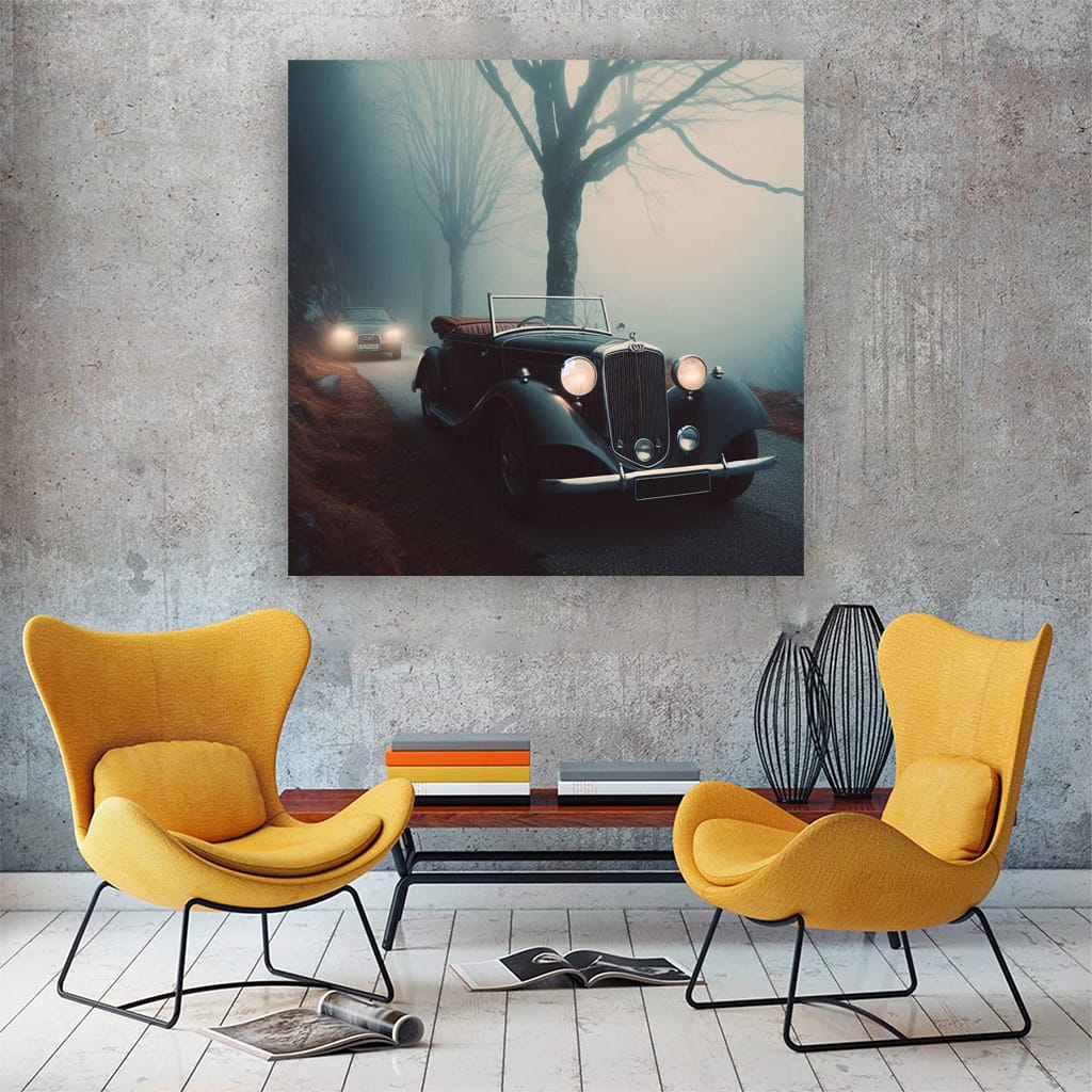 Retro Audi in Fog - Classic Elegance Meets Timeless Style