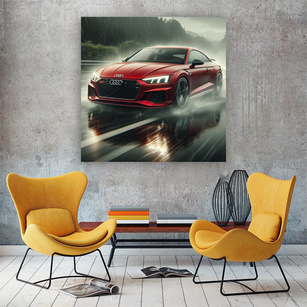 Audi Quattro Rainy Weather Wall Art