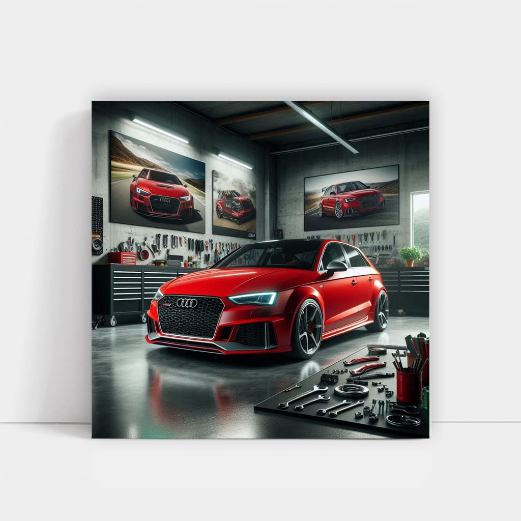 Audi RS3 in Garage Powerful Performance Machine