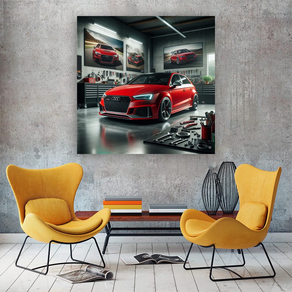 Audi RS3 in Garage Powerful Performance Machine