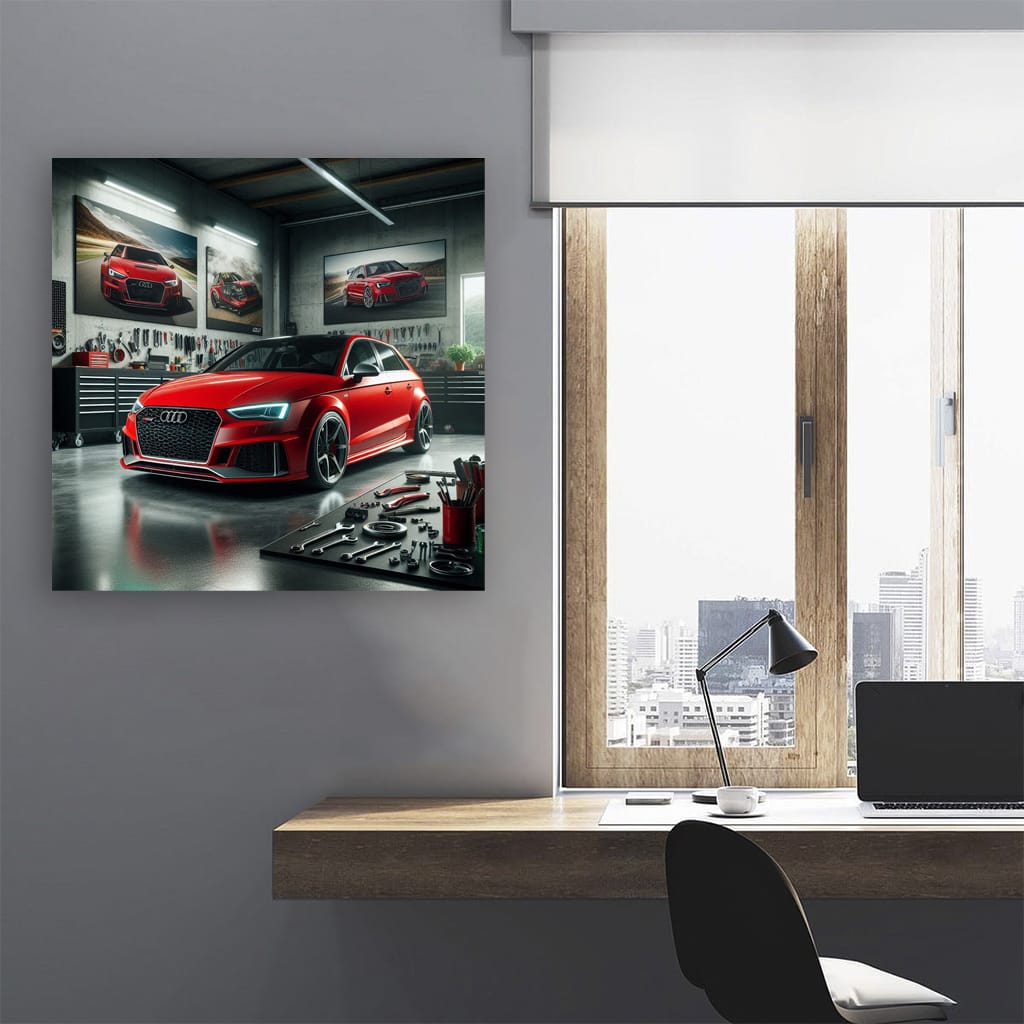 Audi RS3 in Garage Powerful Performance Machine