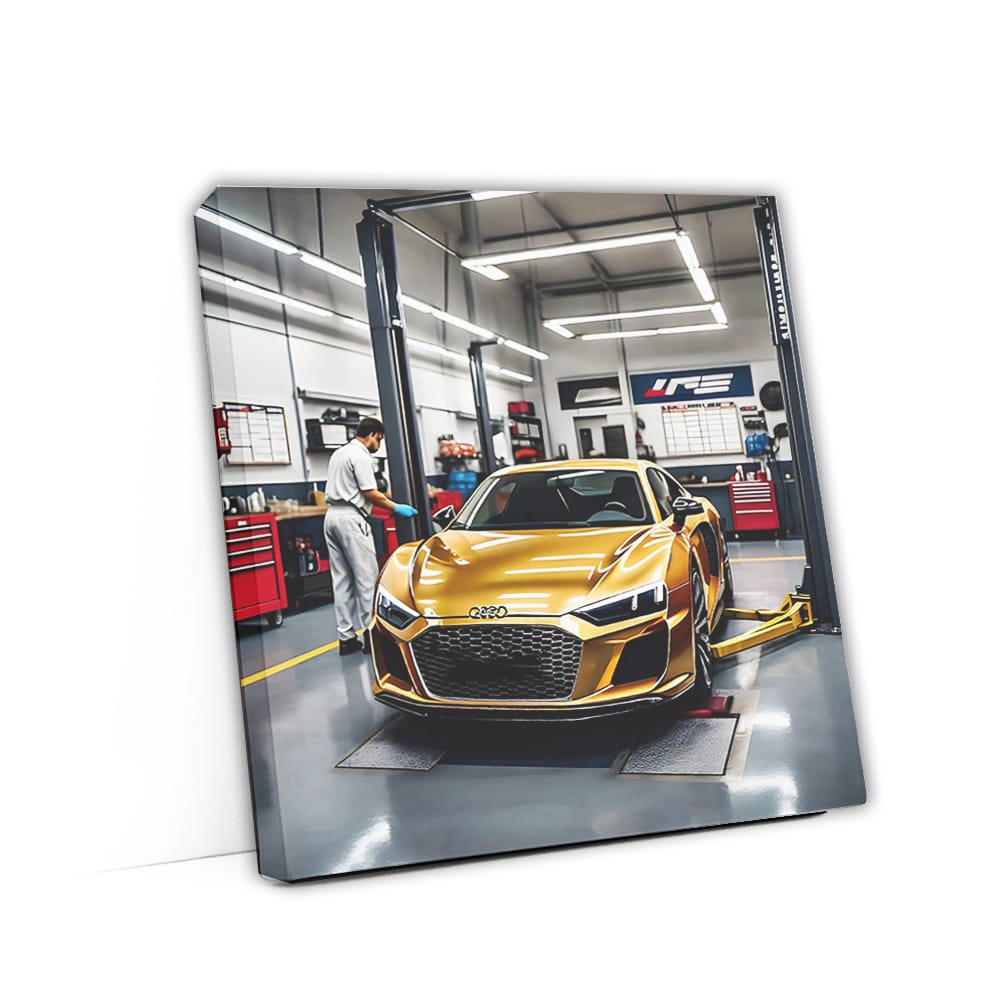 Audi R8 Gold Auto Servic Wall Art